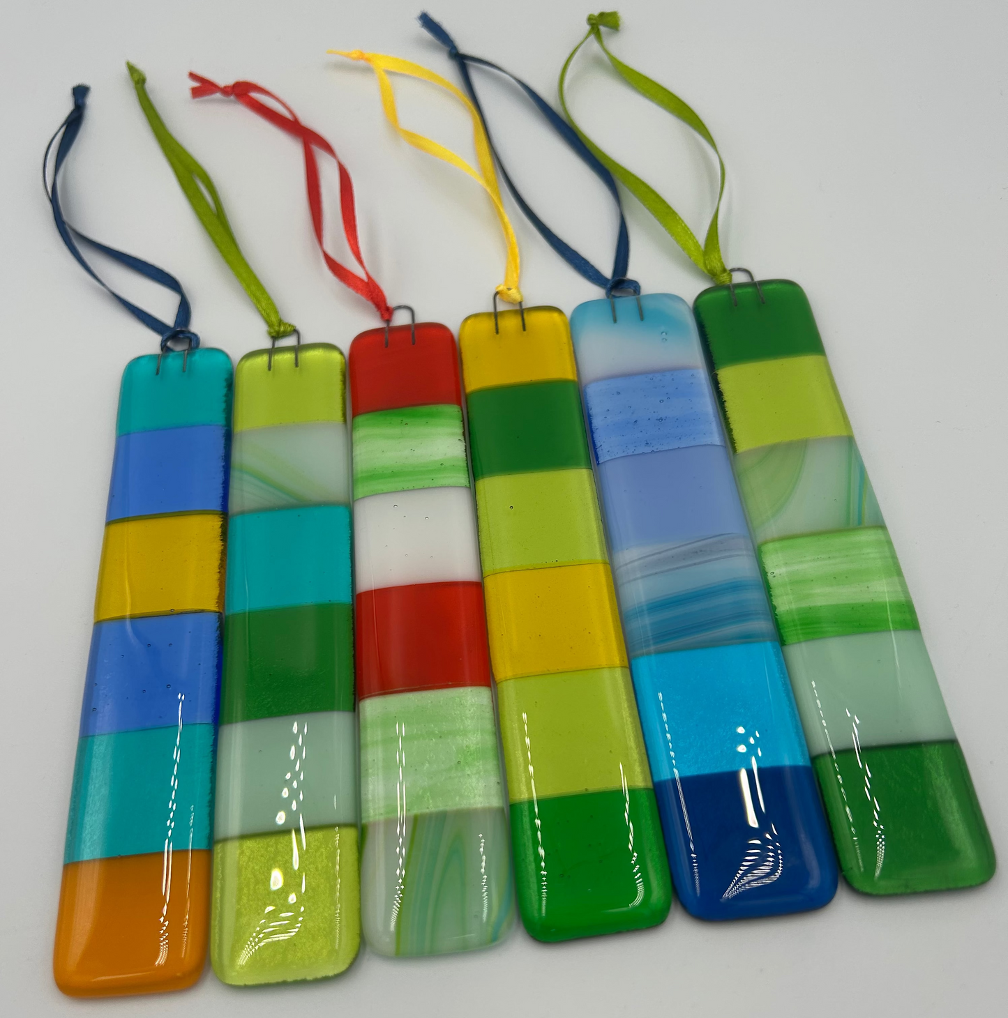 Fused Glass Hanging Checkered Charm - Option One