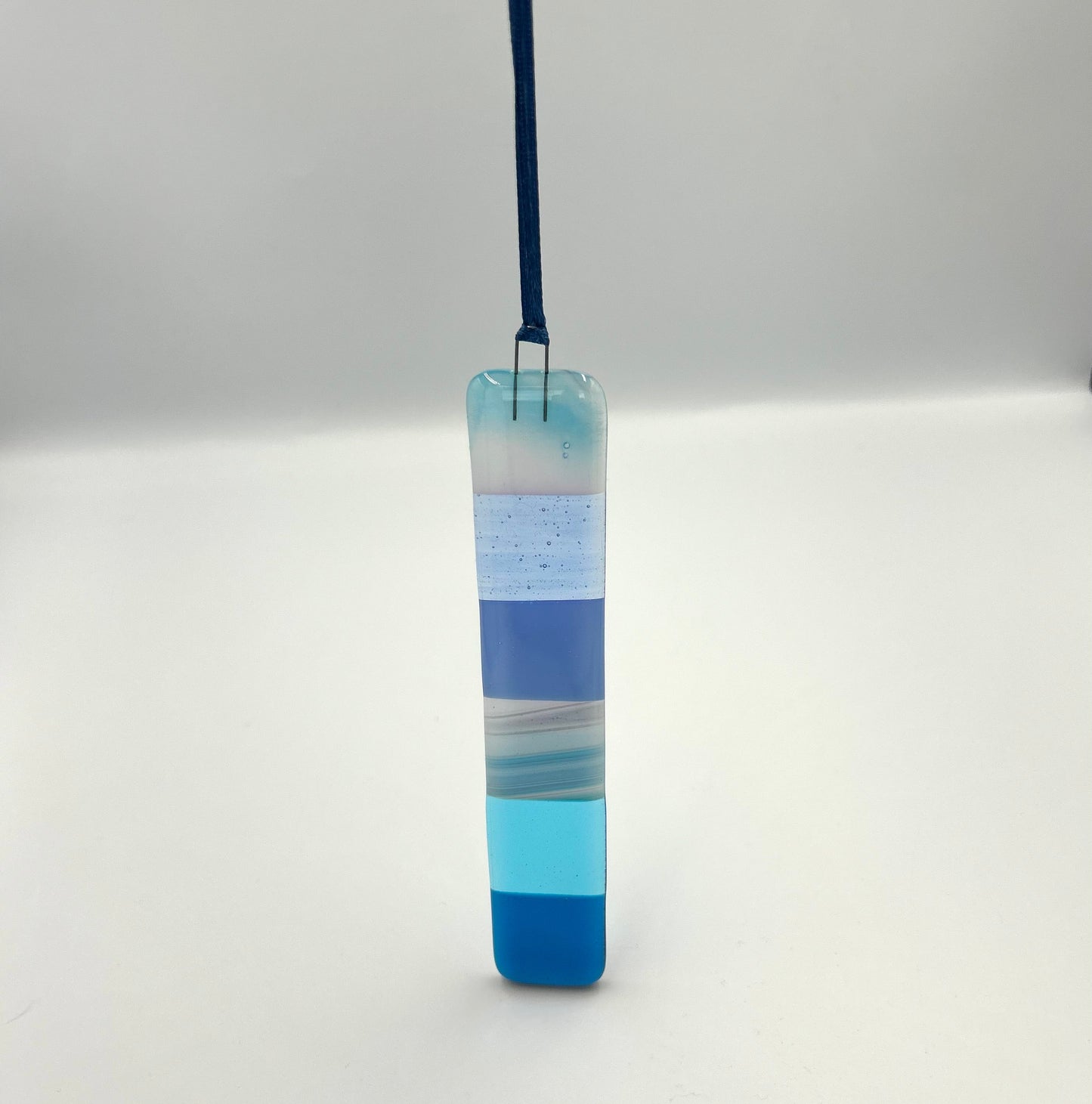 Fused Glass Hanging Checkered Charm - Option Six