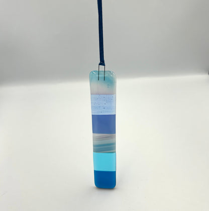 Fused Glass Hanging Checkered Charm - Option Six