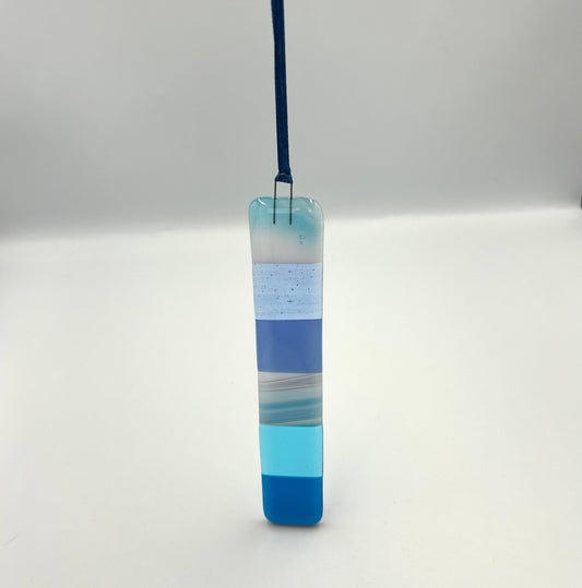 Fused Glass Hanging Checkered Charm - Option Six