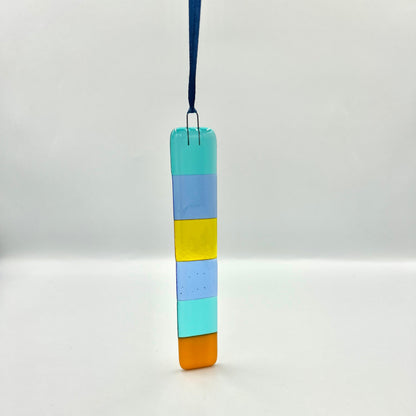 Fused Glass Hanging Checkered Charm - Option Two
