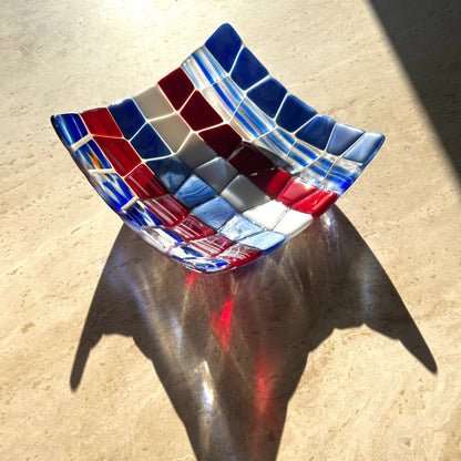 Red, White and Blue Mosaic Bowl