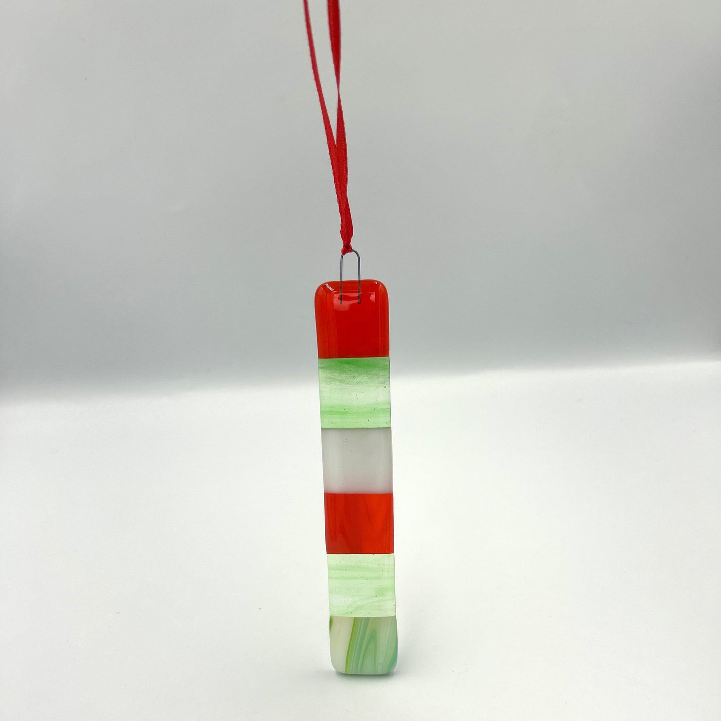Fused Glass Hanging Checkered Charm - Option Four