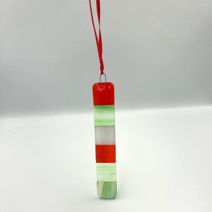 Fused Glass Hanging Checkered Charm - Option Four