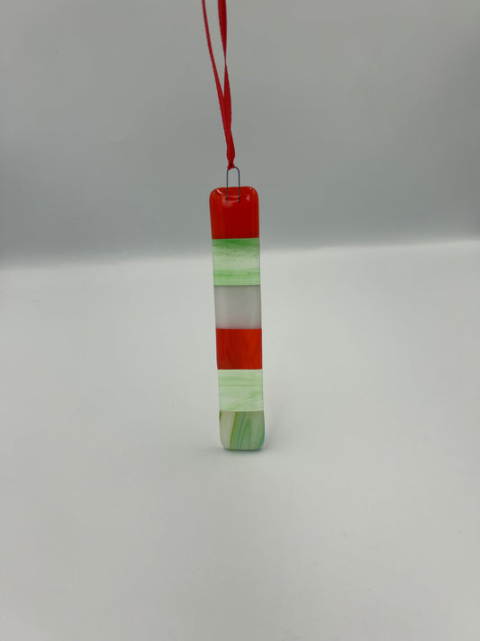 Fused Glass Hanging Checkered Charm - Option Four