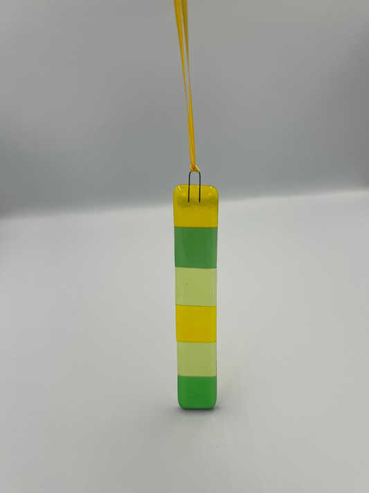 Fused Glass Hanging Checkered Charm - Option Five