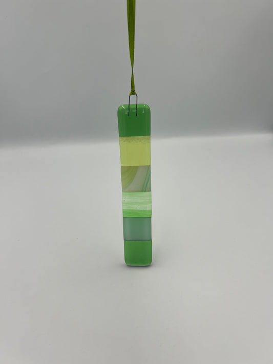 Fused Glass Hanging Checkered Charm - Option One